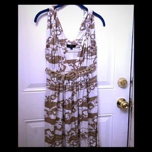 SKY Metallic Sheen Gold Dress